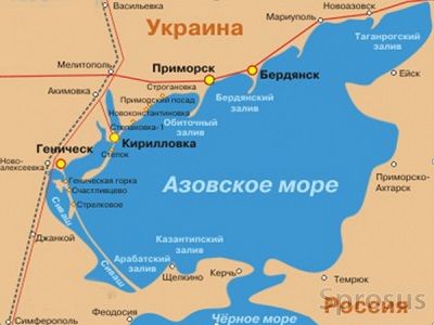 Карта Азовского моря и Керченского пролива. Фото: ukrmarket.net